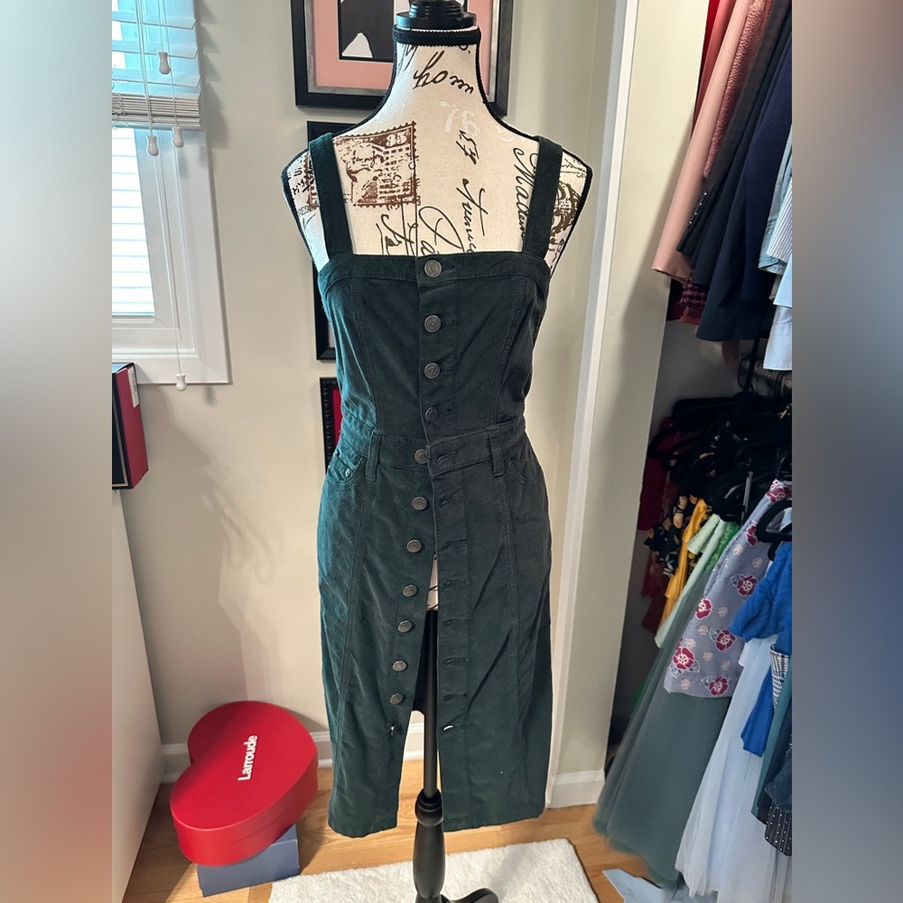 Free People Dark Green Corduroy Dress